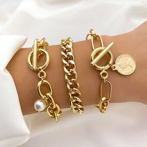 Metal Bangle Bracelet Chain OT Link Bracelet Gift