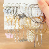 Butterfly Snake Circle Earrings Set Pearl Earrings for Women Girls Brincos