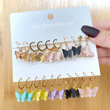 Acrylic Butterfly Shape Drop Earrings Sweet Jewelry for Women