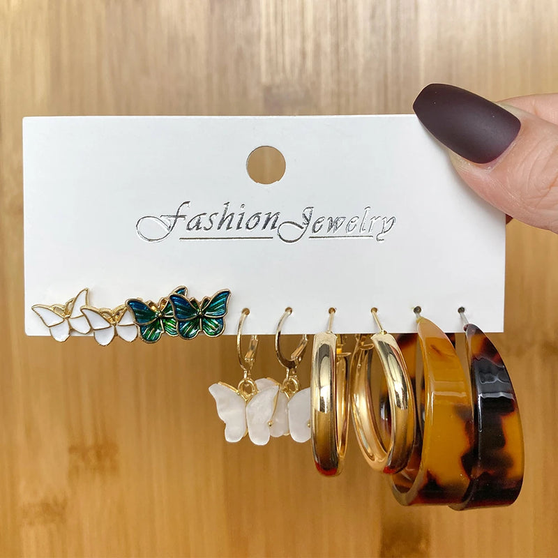 Acrylic Butterfly Shape Drop Earrings Sweet Jewelry for Women