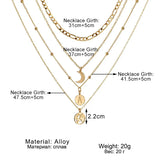 Moon Map Pendant Necklace Round Circle Chain Choker Jewelry Gift