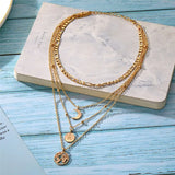 Moon Map Pendant Necklace Round Circle Chain Choker Jewelry Gift