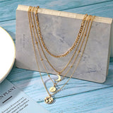 Moon Map Pendant Necklace Round Circle Chain Choker Jewelry Gift