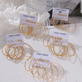 Big Bamboo Circle Hoop Earrings 3pcs Hip Hop Jewelry Set