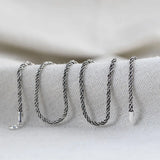 2.3mm Rope Chain 925 Silver Women Necklaces for Jewelry Making