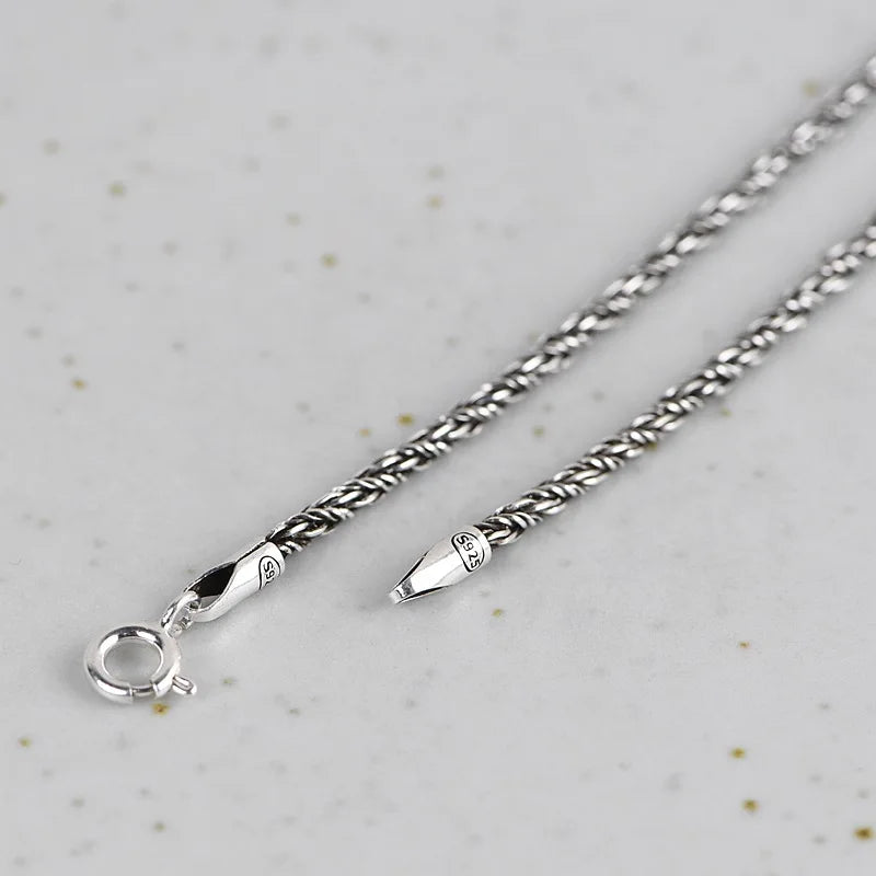 2.3mm Rope Chain 925 Silver Women Necklaces for Jewelry Making