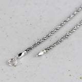 2.3mm Rope Chain 925 Silver Women Necklaces for Jewelry Making