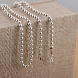 925 Silver Ball Chain Necklace 45-86cm Long