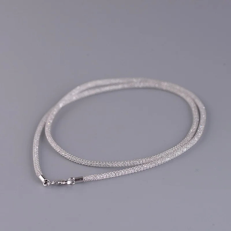 3mm Zircon Chain Necklaces 925 Silver Women Necklace for Jewelry Making