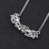 925 Silver Necklace Women Flower Bird Pendant