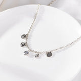 925 Silver Heart Charms Chokers Necklace