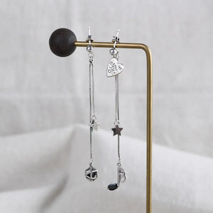 925 Silver Asymmetry Heart Hoop Earrings for Women