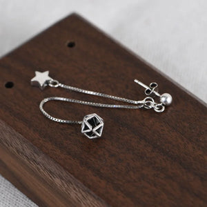 925 Silver Asymmetry Heart Hoop Earrings for Women