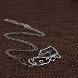 925 Silver Birdcage Pendant Necklace Women