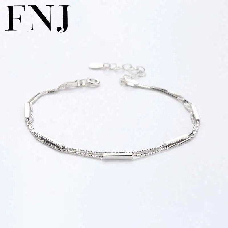 925 Silver Bracelet Bamboo Box Chain S925 Silver Bracelets for Women Jewelry