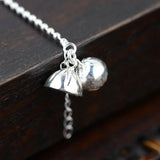 925 Silver Bracelet Women 16.5cm Ball Chain S925 Sterling Silver Anklet