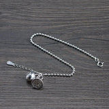 925 Silver Bracelet Women 16.5cm Ball Chain S925 Sterling Silver Anklet