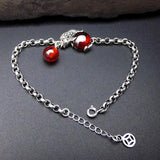 925 Silver Bracelet Women 19.8cm S925 Sterling Silver Fish Agate Bracelet