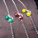 925 Silver Bracelet Women 19.8cm S925 Sterling Silver Fish Agate Bracelet