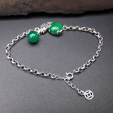 925 Silver Bracelet Women 19.8cm S925 Sterling Silver Fish Agate Bracelet