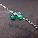 925 Silver Bracelet Women 19.8cm S925 Sterling Silver Fish Agate Bracelet