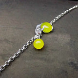 925 Silver Bracelet Women 19.8cm S925 Sterling Silver Fish Agate Bracelet