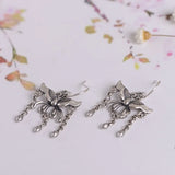 925 Silver Butterfly Tassel Earrings for Women