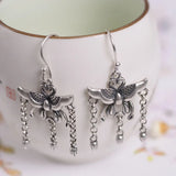 925 Silver Butterfly Tassel Earrings for Women