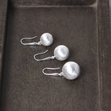925 Silver Earrings Ball Original S925 Sterling Silver Drop Earrings