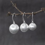 925 Silver Earrings Ball Original S925 Sterling Silver Drop Earrings