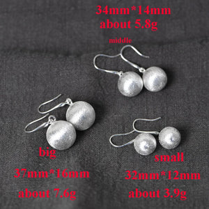 925 Silver Earrings Ball Original S925 Sterling Silver Drop Earrings