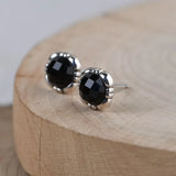 925 Silver Earrings Women S925 Sterling Silver Stud Round Agate