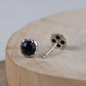 925 Silver Earrings Women S925 Sterling Silver Stud Round Agate