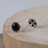 925 Silver Earrings Women S925 Sterling Silver Stud Round Agate