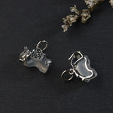 925 Silver Elephant Pendant with Chalcedony S925 Thai Silver for Jewelry Making