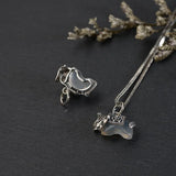 925 Silver Elephant Pendant with Chalcedony S925 Thai Silver for Jewelry Making