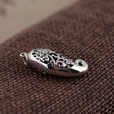 925 Silver Fish Pendant Flower S925 Solid Thai Silver Pendants