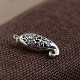 925 Silver Fish Pendant Flower S925 Solid Thai Silver Pendants