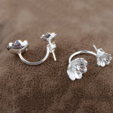 925 Silver Flower Earrings for Women S925 Sterling Silver Stud Earring