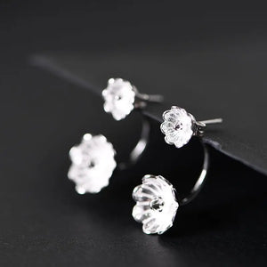 925 Silver Flower Earrings for Women S925 Sterling Silver Stud Earring