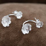 925 Silver Flower Earrings for Women S925 Sterling Silver Stud Earring