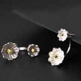 925 Silver Flower Earrings for Women S925 Sterling Silver Stud Earring