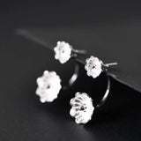 925 Silver Flower Earrings for Women S925 Sterling Silver Stud Earring
