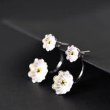 925 Silver Flower Earrings for Women S925 Sterling Silver Stud Earring