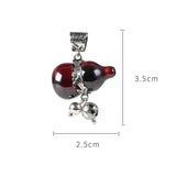 925 Silver Gourd Pendant Red Zircon