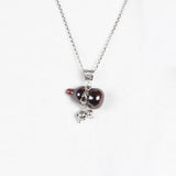 925 Silver Gourd Pendant Red Zircon