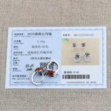 925 Silver Fox Red Agate Hoop Earrings for Women