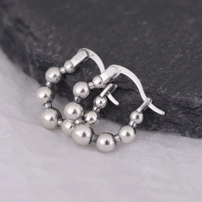 925 Silver Hoop Earrings for Women Jewelry Fine 100% Pure S925