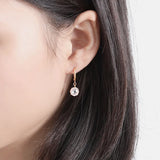 925 Silver Hoop Earrings for Women Jewelry Flower Cubic Zircon