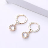 925 Silver Hoop Earrings for Women Jewelry Flower Cubic Zircon